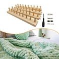 thumbnail image 2 of KLKCMS Blanket Loom Wooden Knitting Loom Knitting Tool Expandable Connection 4 Sections, 2 of 8