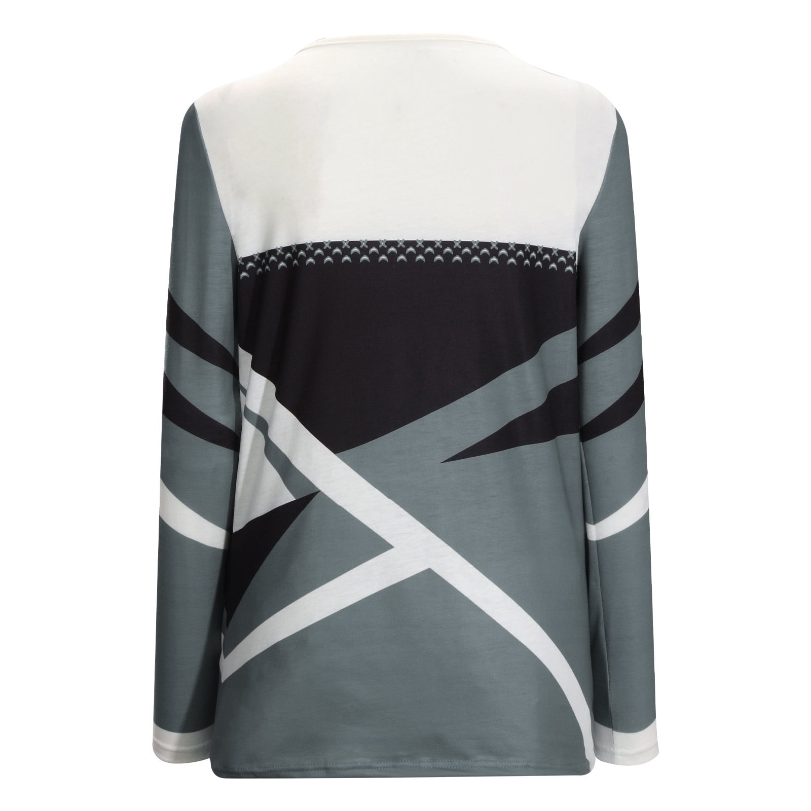 Women's Tunic Fashion Long Sleeve Geometric Print V-Neck Lace Patchwork Tops T-Shirt Plus Size Blouses Shirt Dressy for Fall