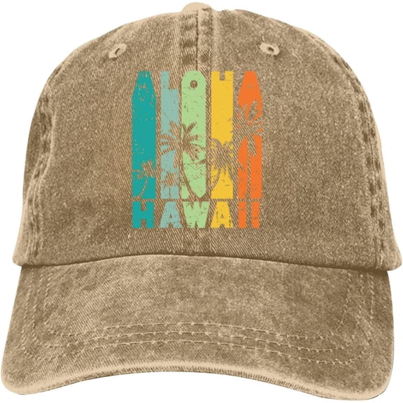 Hawaii Aloha Baseball Cap Vintage Adjustable Washed Hats Cowboy Hats Denim Dad Hat for Men Women Boy Girl