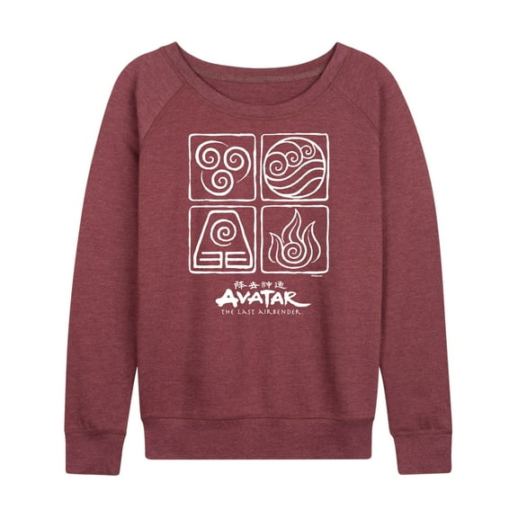 Avatar - The Last Airbender - Four Elements Inverse - Women's Lightweight French Terry Long Sleeve Shirt