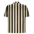 thumbnail image 4 of Mens Shirts Plus Size Short Sleeve Stripe Turdown Collar Button Up Casual Summer Shirt Coffee XXXL, 4 of 5