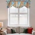 thumbnail image 3 of Summer Ocean Jellyfish Tie Up Valances Curtain, Adjustable Kitchen Nautical Colorful Sea Fish Coral Starfish Bubble Valances for Windows Decor, Rod Pocket Short Curtains for Bedroom/Bathroom 42"x18", 3 of 9