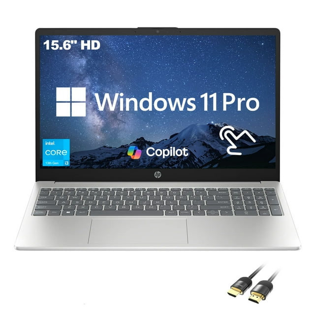 HP 2025 New 15.6" HD Touchscreen Laptop, Intel i3-1315U, 32GB RAM, 1TB SSD, AI Copilot, HDMI Cable, US Version KB, For Business & Student, Windows 11 Pro