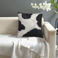 thumbnail image 4 of Black and White Western Cow Print Pillow Covers 18x18 Set of 2, Faux Fur Cowhide Throw Pillow Covers Outdoor Decorative Pillow Case for Couch Bed Sofa Cushion Home Decor, 4 of 6