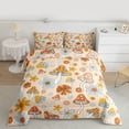 thumbnail image 2 of Bohemian Duvet Insert Exotic Mushroom Rainbow Comforter Set,60s 70s Groovy Flower Bedding Set Hippy Flower Quilt Queen,Mens Women's Halloween Floral 1960's 1970's Hippie Bedroom Decor, 2 of 7