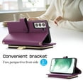thumbnail image 6 of Nalacover for Samsung Galaxy S21 FE Premium PU Leather Crossbody Case with Shoulder Strap & Wrist Strap,Shockproof Magnetic Flip Kickstand Credit Card Slots Zipper Wallet Phone Case,Darkpurple, 6 of 12