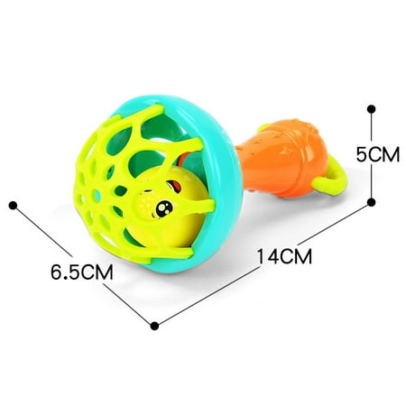Powstro Baby Rattles Toys Soft Grab Teether Hand Rattle Bell Early ...