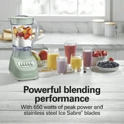 Hamilton Beach Smoothie Blender, 48 oz. Jar, Stainless Steel Blade, High Speed, Great for Shakes and Smoothies, Sage Green