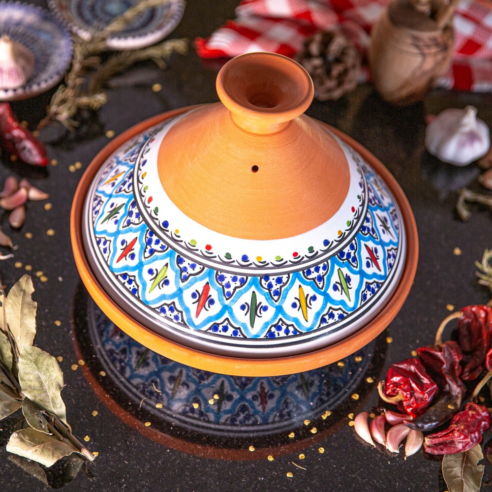 Kamsah Hand Made and Hand Painted Tagine Pot Moroccan Ceramic Pots