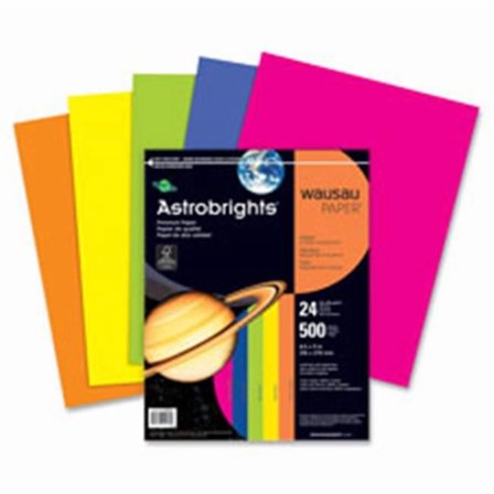 Wausau Papers WAU Astro Paper, 24 Lb, 8.5 in. x 11 in., 500-RM, Happy AST