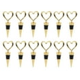 thumbnail image 1 of 12 Pcs Creative Heart-shaped Wine Bottle Plugs Red Wine Cocktail Sealing Stoppers (Golden), 1 of 6