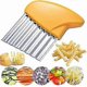 thumbnail image 1 of Stainless Steel Wavy Chopper Tool for Kitchen Use Yellow Multi-Purpose Cutter, 1 of 5