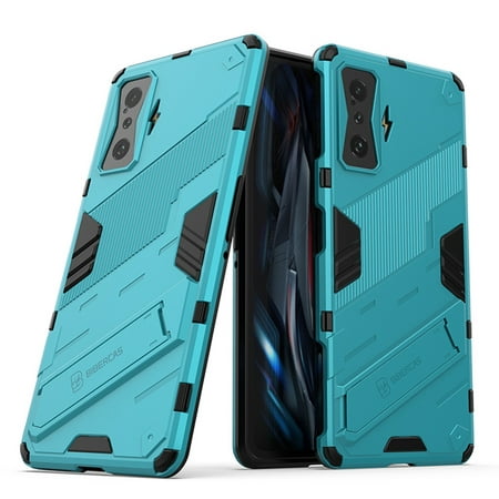 Shoppingbox Case for Xiaomi Redmi K50 Gaming, Dual Layer Shockproof Bumper Cover with Kickstand Case - Light Blue