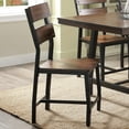 thumbnail image 2 of Vintage Style Dining Room 6pc Set Grooved Panel Table Bench 4 Side Chairs Oak Finish Metal Base Durable Furniture, 2 of 7