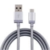 Blackweb Flexible Metal Sync & Charge Cable with Micro USB Connector 5', Silver