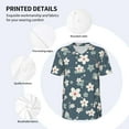 thumbnail image 4 of Balery Blue Flower Baseball Jersey for Men Casual Button Down Shirts Short Sleeve Active Team Sports Uniform-X-Large, 4 of 9