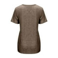 thumbnail image 5 of OSOLU O-Neck Short Sleeve Casual T-Shirt Tshirts Tee For Women With Knot Detail Solid Color Relaxed Fit Tops Relaxed Fit Dailywear, 5 of 5