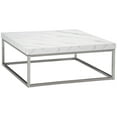 thumbnail image 2 of HomCom Square Coffee Table with Faux Marble Tabletop for Living Room, 2 of 9