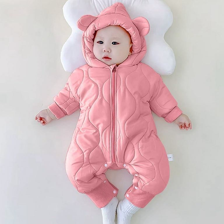 Baby Snowsuit Hooded Romper Coat for Baby Jacket Snowsuit Solid