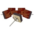 thumbnail image 3 of IBA Indianbeautifulart Boutons Rouges Gravés 10 Pcs Meubles Boutons en Bois Festonnés Tiroir Rustique, 3 of 3