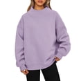 thumbnail image 2 of Oversized Sweatshirts for Women Long Sleeve Crew Neck Sweatshirt Womens Pullover Sweatshirt Womens Purple Sweatshirt Size S-3XL, 2 of 6