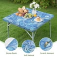 thumbnail image 4 of Blue White Tie Dye Swirl Pattern Square Fitted Tablecloth with Elastic Edge,Square Table Cover,Washable Elastic Table Cover for Home Kitchen Party Decor 36"x36", 4 of 6