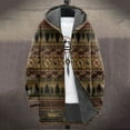 thumbnail image 2 of WRKEKC Men's Heavyweight Winter Coat Hooded Long Sleeve Insulated Parka with Multiple Pockets for Extreme Cold Weather Urban Warmth Brown S, 2 of 3