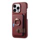 thumbnail image 2 of Y2 For iPhone 16 Pro Max Case Ring Holder Kickstand Card Slot Leather Phone Back Cover - Date Aprico, 2 of 5