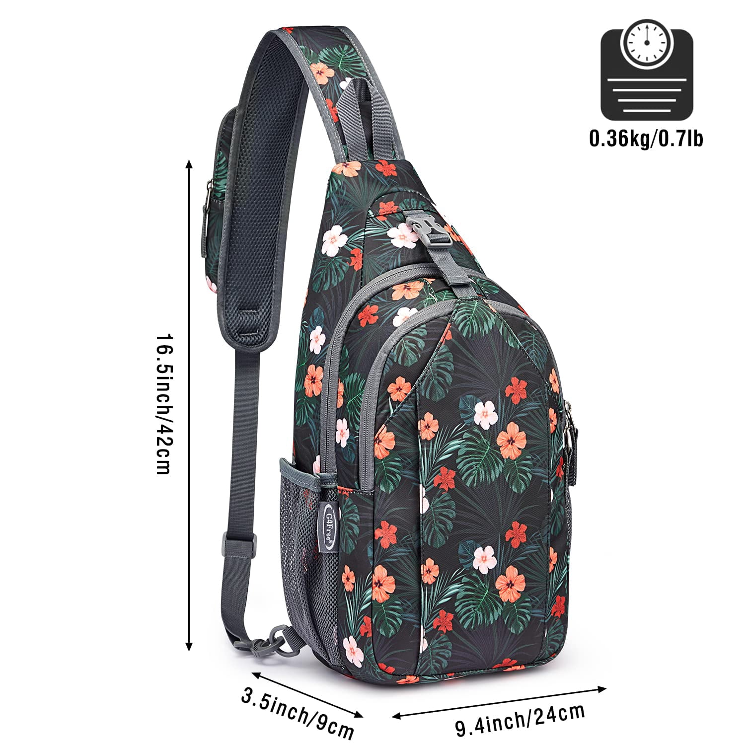 G4Free Sling Bag RFID Blocking Sling Backpack Crossbody Chest Bag Daypack for Hiking Travel
