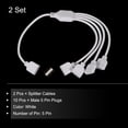 thumbnail image 3 of Unique Bargains 2Pcs Splitter Cable 5 Pin RGB Splitter Cable 4 Way for 5050 3528 RGB LED Light Strip with 10 Male 5 Pin Plugs, 3 of 4