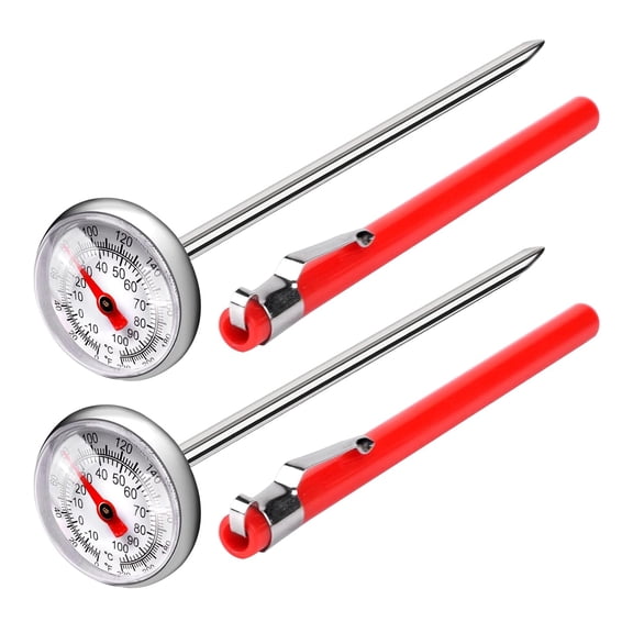 XUBIYM 2 Pcs Meat Thermometer Probe for Grilling,Food Thermometer for Cooking | Analog Dial Stainless Probe,Milk Coffee Grilling Cooking Kitchen Instant Read Thermometer,Pocket Food Temperature