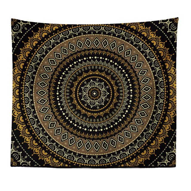 Tapicería de pared con diseño de mandala, 150 x 130 cm, microtela de fibra