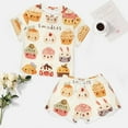 thumbnail image 4 of Cartoon Cake Print Women'S Pajamas Set Summer Sleepwear Sets 2 Piece Lounge Set, 4 of 7