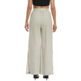 thumbnail image 6 of HDE Women's Wide Leg Linen Palazzo Pants with Pockets Taupe Sand - XL, 6 of 6