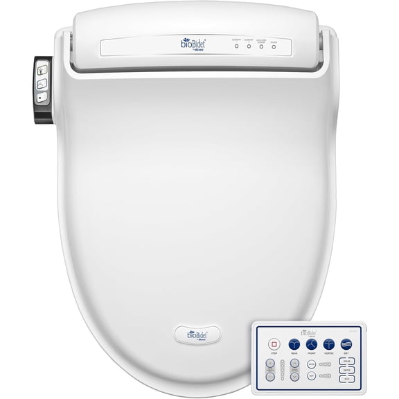 Warm Water Bidet Seat, Air Dryer, Heated Seat with Slow Close Lid, Remote Control, Elongated