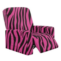HELLHERO Zebra Stripe Print Recliner Seat Covers for Reclining Chair Non Slip Fitted Lazy Boy Recliner Covers That Stay in Place with Storage Pockets