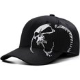 thumbnail image 1 of Hweilai Men's cotton baseball cap with skull pattern, 1 of 5