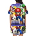 thumbnail image 3 of Lsque Mario Women's Short-Sleeved Pajama Set - 2 Piece Soft and Lightweight Sleepwear Set-Large, 3 of 9