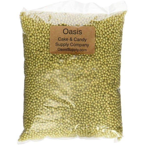 Bakers EZ Way Dragees Gold Sugar Cake Cupcake Cookie Sprinkles, 3mm