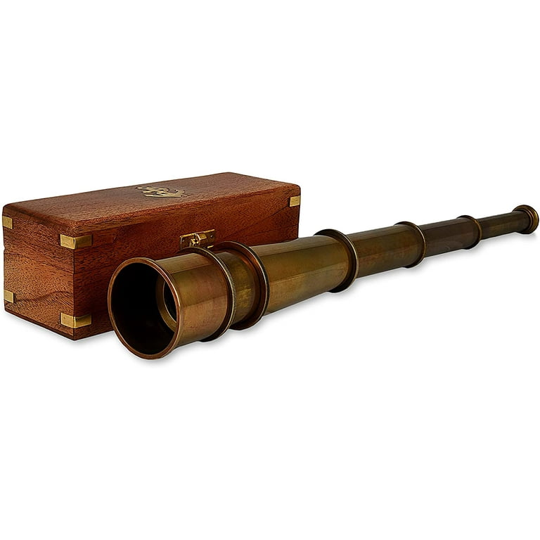 Vintage Telescope and Old Pirate Collection Stock Image - Image of