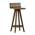 thumbnail image 2 of Weston Home Aleksi Modern Wood 24-inch Swivel Counter Stool, Set of 2, Walnut, 2 of 8