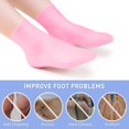 thumbnail image 2 of Aphlos Long Silicone Socks 2 Pairs, Moisturizing Socks, Soft Gel Socks for Dry Cracked Feet Women, Comfortable for Overnight Use & Spa Recovery (Pink & White), 2 of 9