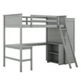 thumbnail image 6 of Churanty Twin Loft Bed with Wardrobe Storage Space, Wood Twin Size Loft Bed with Desk and Shelves for Kids Boys Girls Teens,Gray, 6 of 13
