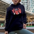 thumbnail image 2 of Feeling Lucky, Love You with Dice, Retro Valentine's Day Gift, Navy Blue Hooded Sweatshirt or Hoodie, Large, 2 of 5