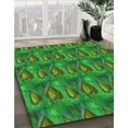 thumbnail image 2 of Ahgly Company Indoor Square Patterned Neon Green Area Rugs, 6' Square, 2 of 6