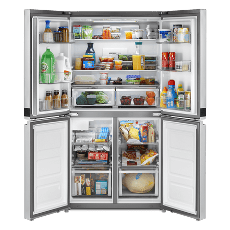 Whirlpool - 19.4 Cu. Ft. 4-Door French Door Counter-Depth Refrigerator with Flexible Organization Spaces - Stainless Steel