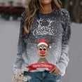 thumbnail image 2 of Sweat-shirt de Noël Femmes Imprimé Mode Pull Vacances Noël Outwear Fermeture à Manches Longues Cardigan Col Rond Chaud Pull Mi-Longueur Jacket, 2 of 6