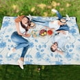 thumbnail image 6 of Extra Large Picnic Beach Blanket Waterproof Sand Proof Portable Outdoor Mat Blue Flower and Leaf 60x80, 6 of 9