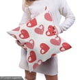 thumbnail image 5 of Ambesonne Sweetheart Fabric by the Yard Upholstery, Vintage Style Hearts Art, 10 Yards, White Dark Coral, 5 of 5