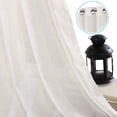 thumbnail image 4 of 2 Pack Ultra Luxurious High Woven Linen Elegant Curtains Grommet Curtain Panels Light Reducing Privacy Panels Drapes, Nickel Grommet, Extra Long 52x108-Inch, Natural, 4 of 8